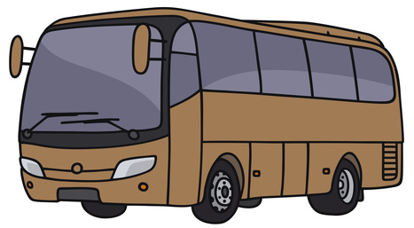 Hand drawing of a brown bus