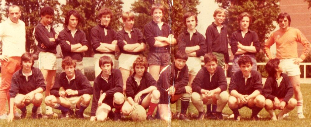 JM Gros 1ère équipe cadette 1974-75 avec André Dauga